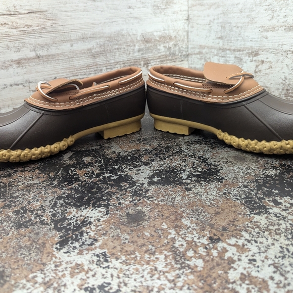 Mens L.L. Bean Duck Boots Sz 8 W Wide Used Brown Leather Muck Rubber Moc 2 - Picture 7 of 11